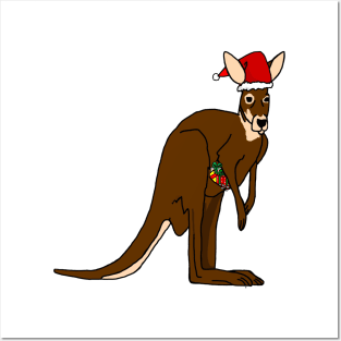 Christmas Kangaroo Posters and Art